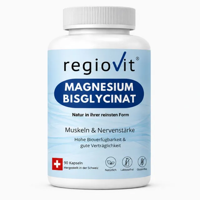 Regiovit® Magnesium Bisglycinat – 90 Kapseln – Dose mit 90 Kapseln und 45 g Inhalt
