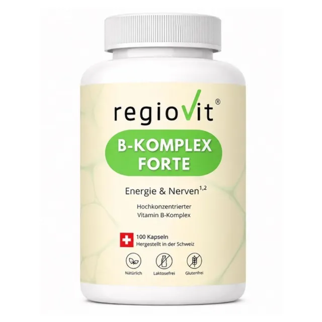 Regiovit® B-Komplex Forte – 100 Kapseln – Dose mit 100 Kapseln und 34 g Inhalt